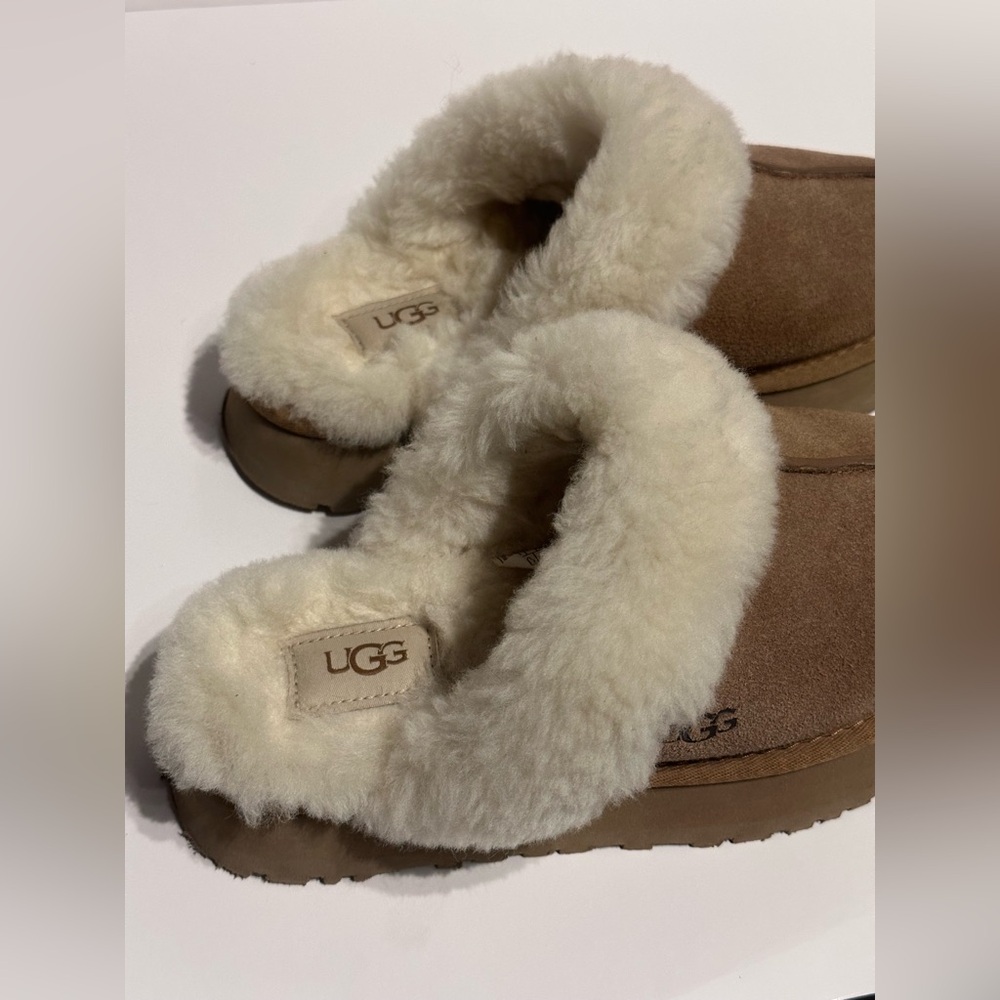 UGG Disquette Chestnut Size 7 Retro Platform Slip On Maximalist Outdoors - Picture 2 of 7